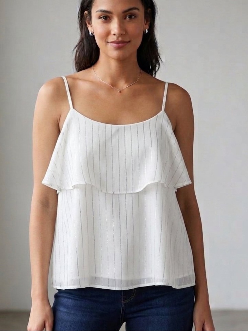 Andree By Unit Sparkle white Tank Top